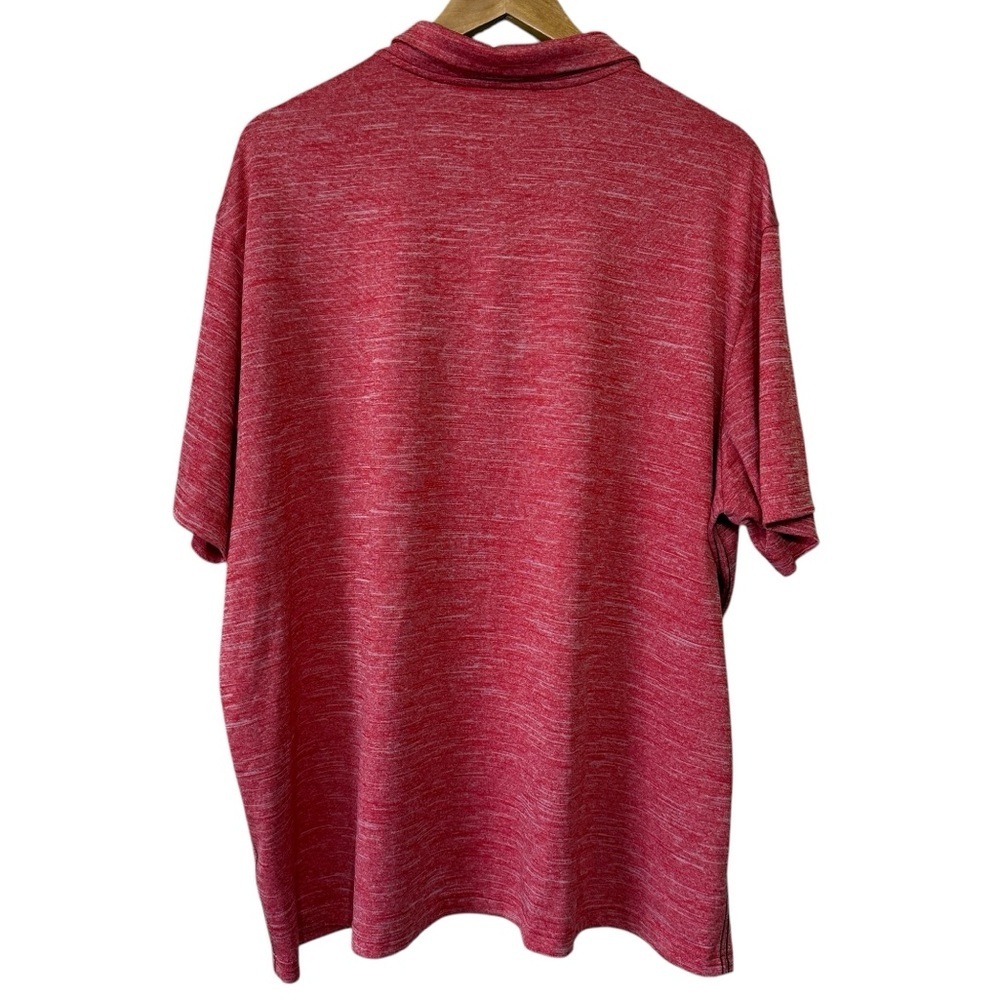 Adidas Men's Mesh Broken Stripe Polo Shirt Red Athletic Casual Top Size 2XL - Picture 5 of 5
